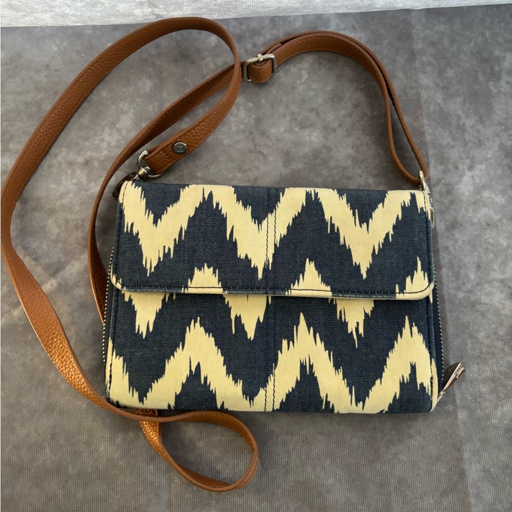 Thirty-One Black and Tan Crossbody Bag
